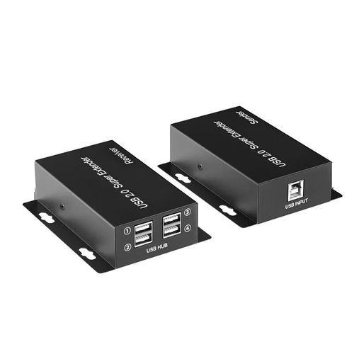 工业级USB信号放大器 0转RJ45 1进4出，一根网线搞定摄像头、触摸屏与打印机延长